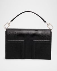 Mini Flap Lizard-Embossed Leather Shoulder Bag