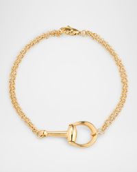 18K Yellow Gold Horsebit Chain Bracelet, Medium