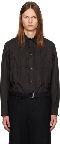 sacai Chemise noire à plis