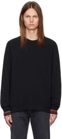 Paul Smith Black Artist Stripe Cuff Sweatshirt