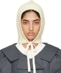 SHUSHU/TONG Off-White Tied Knit Beanie