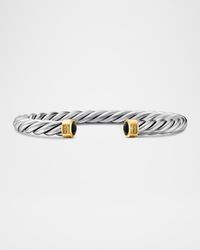 6mm Men's Cable Cuff Bracelet in Silver