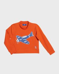 Boys' Airplane Patch Long-Sleeve T-Shirt, Size 4-16
