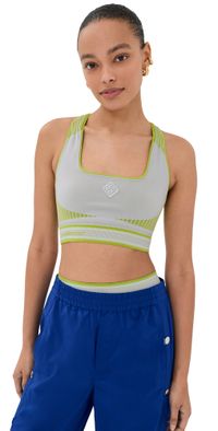 Casablanca Seamless Bralette Grey/Lime S/M
