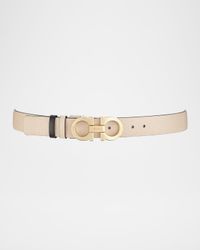 Gancini-Buckle Reversible Leather Belt