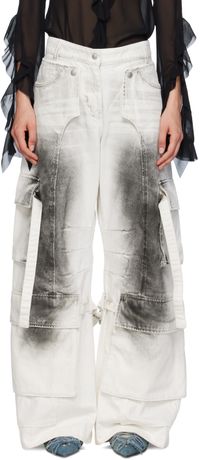 Acne Studios White & Gray Pargot Jeans