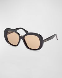Edna Beveled Acetate Butterfly Sunglasses