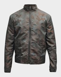 Men's Camo Mock-Neck Track Jacket