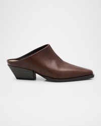 Western Leather Monili-Heel Mules