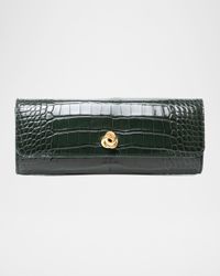 Mini Robbie Alligator Leather Flap Clutch Bag