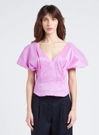 Collectors Club - Top court Col V cintrée - Taille 40 - Rose