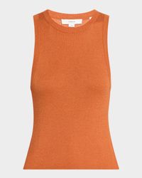 High-Neck Cashmere-Silk Tank Top