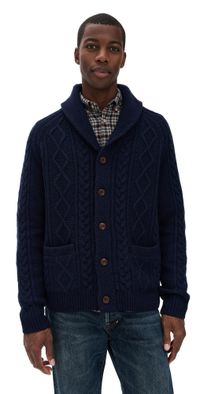 Polo Ralph Lauren Original Label Aran Cardigan Sweater Hunter Navy XXL