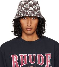 Rhude Burgundy & White Moonlight Bucket Hat
