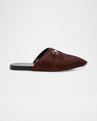 Men's Goat Hair Horsebit Mules