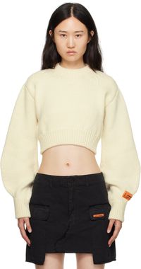 Heron Preston Pull écourté blanc cassé