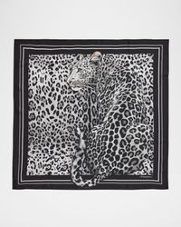 Leopard-Print Silk Twill Foulard Scarf