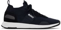 Boss Baskets bleu marine en tricot