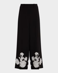 The Isla Embroidered Wide-Leg Pants