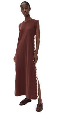 Dress To Dress With Wavy Detail Brown XL