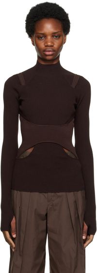 Dion Lee Col roulé Interlink Skivvy brun