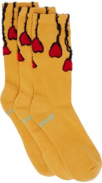 DOUBLESOUL Three-Pack Yellow Gaetano Pesce Socks