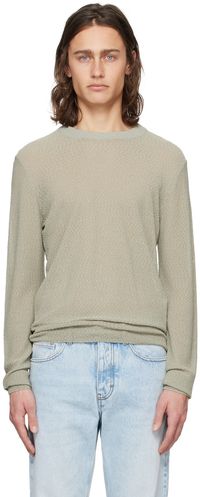 AMI Paris Khaki Semi-Sheer Sweater