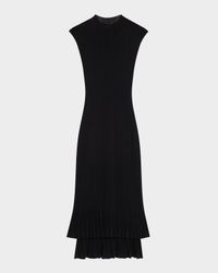 Kennedy Mock-Neck Plisse Dress