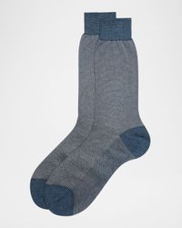 Men's Cotton-Blend Jacquard Crew Socks