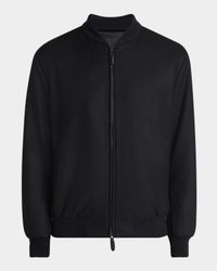 Men's Cashmere Full-Zip Bomber Jacket