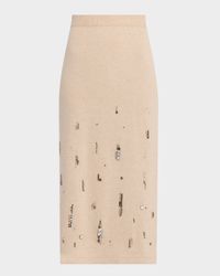 Crystal-Embellished Knit Midi Skirt