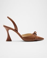 Clarita Bell Leather Bow Slingback Pumps