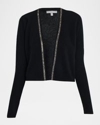 Cashmere Bead-Trim Shrug