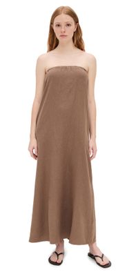 Stateside Linen Column Maxi Dress Taupe S