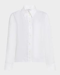 Leora Self-Tie Linen Blouse