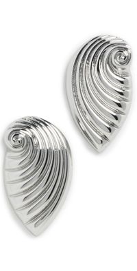 Kenneth Jay Lane Seashell Post Earrings Silver One Size