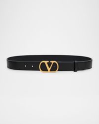 VLogo Signature Leather Belt, 30mm