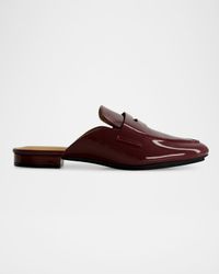 Patent Leather Penny Loafer Mules