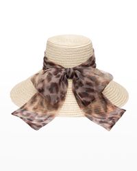 Mirabel Leopard-Print Bow Sun Hat