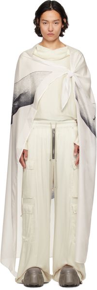 Rick Owens Foulard de style drapeau blanc cassé - Hollywood
