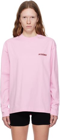 JACQUEMUS Pink Le Chouchou 'Le T-Shirt Pavane Manches Longues' Long Sleeve T-Shirt