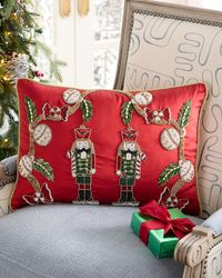 Jingle Bells Beaded Decorative Pillow, 14" x 22"