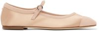 Aeyde Pink Uma Satin Toe-Cap Ballerina Flats