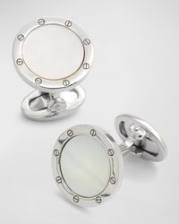 Round Mother-of-Pearl Cuff Links