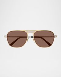Men's CT0532SM Metal Aviator Sunglasses