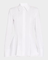 Button-Down Godet Peplum Shirt