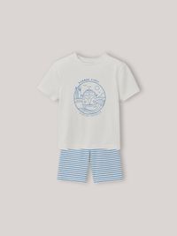 Cyrillus - Pyja-short en coton biologique - Taille 16A - Bleu