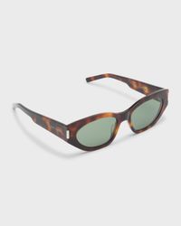 Monochrome Acetate & Metal Cat-Eye Sunglasses
