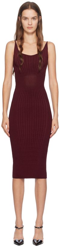 Mugler Robe midi ajustée rouge - Vampire