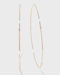 Large Magic Diamond Hoops, Yellow Gold